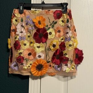 Floral Embroidered Skirt